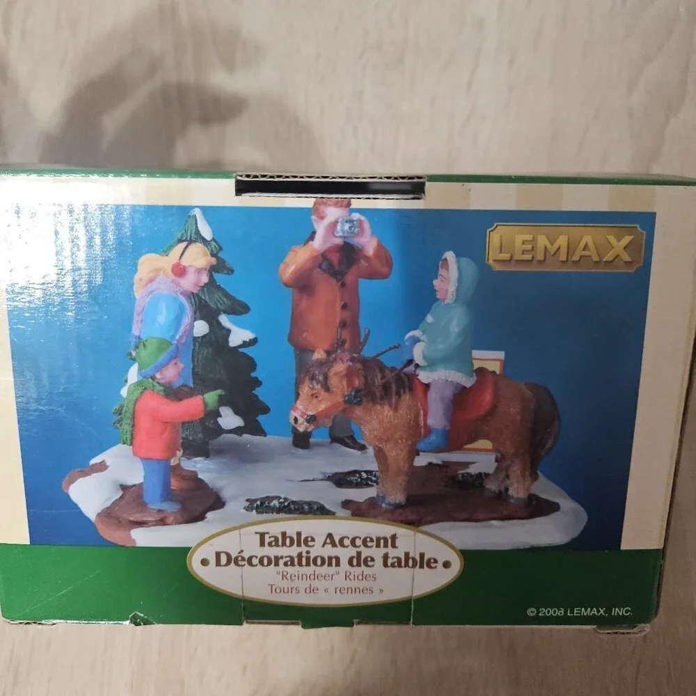 Lemax “Reindeer Rides” Table Accents Christmas Village 2008 New In Box Holiday